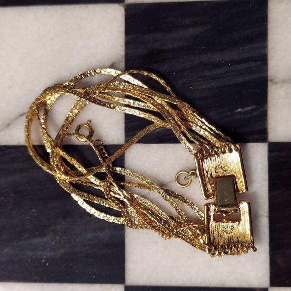 MONET 1970s Gold Tone Multi-Chain 7 Strand BRACELET EUC Looks New - Rare! - Picture 4 of 7